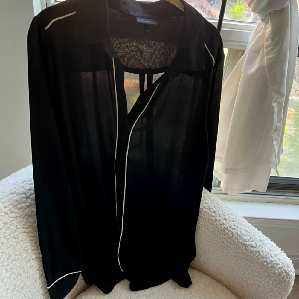 Black and cream blouse